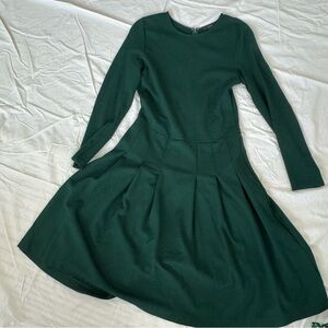 J Crew Green Long Sleeve Knee Length Dress